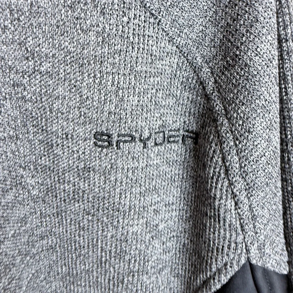 Spyder Mens XXL Heather Gray Black Quarter Zip Fleece Pullover‎ Jacket 186400